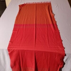 Chapter 2 scarf Orange Pink Horizontal Stripes Fringe Approx 25" x 78"